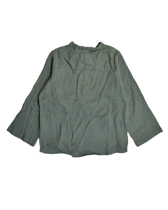 A Green Long Sleeve Shirts from Bonton in size 4T for boy. (Back View)