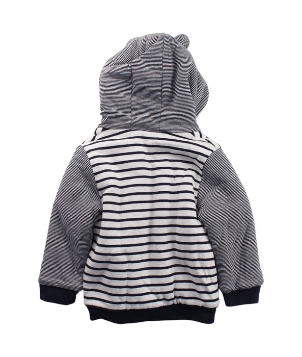 A Blue Zippered Sweatshirts from Petit Bateau in size 2T for boy. (Back View)
