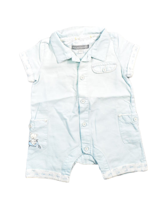 A Blue Short Sleeve Rompers from Sergent Major in size 0-3M for boy. (Front View)