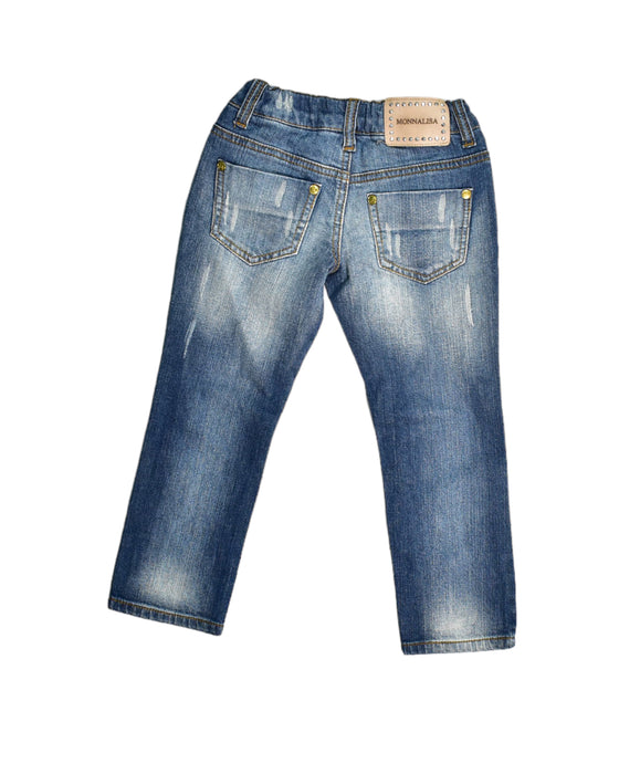 A Blue Jeans from Monnalisa in size 3T for girl. (Back View)