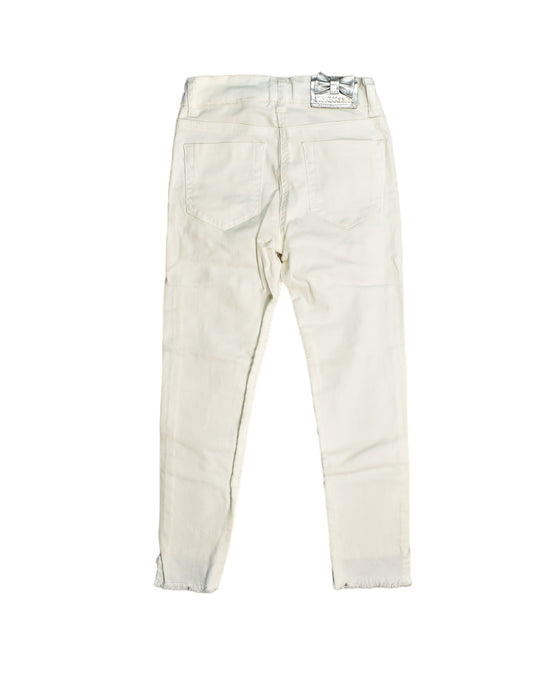 A White Jeans from Monnalisa in size 8Y for girl. (Back View)