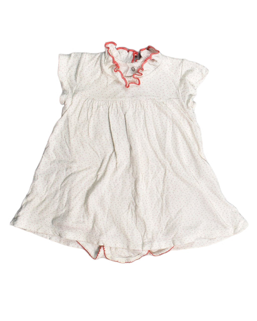 A White Bodysuits from Petit Bateau in size 6-12M for girl. (Front View)