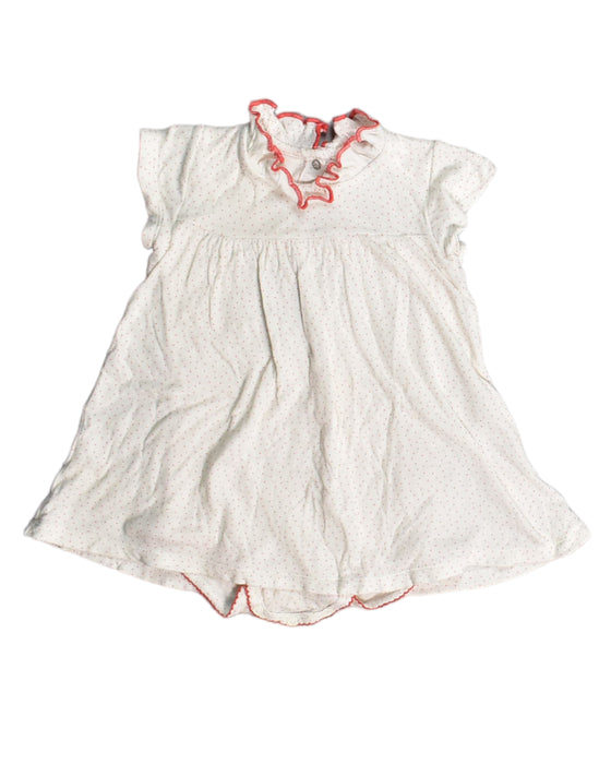 A White Bodysuits from Petit Bateau in size 6-12M for girl. (Front View)