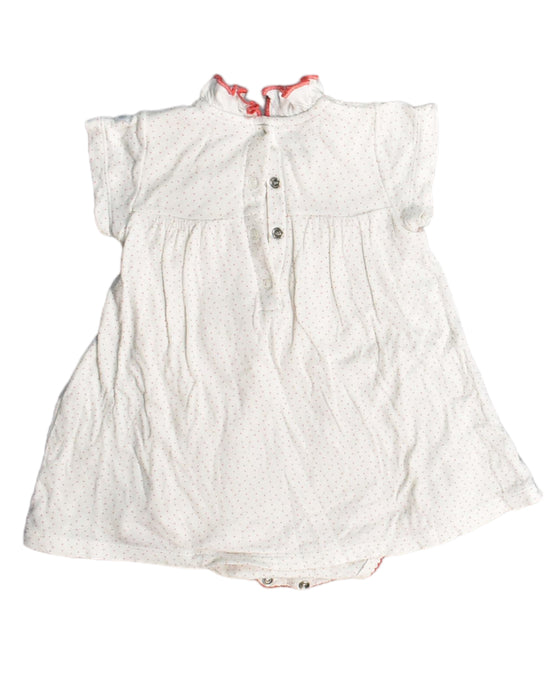 A White Bodysuits from Petit Bateau in size 6-12M for girl. (Back View)