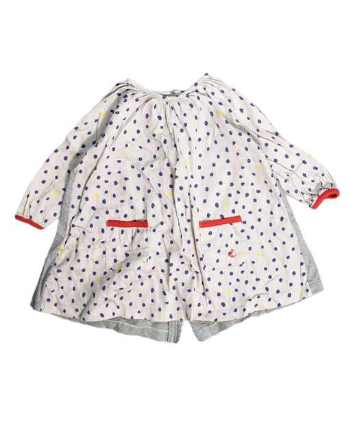 A White Long Sleeve Dresses from Petit Bateau in size 6-12M for girl. (Front View)