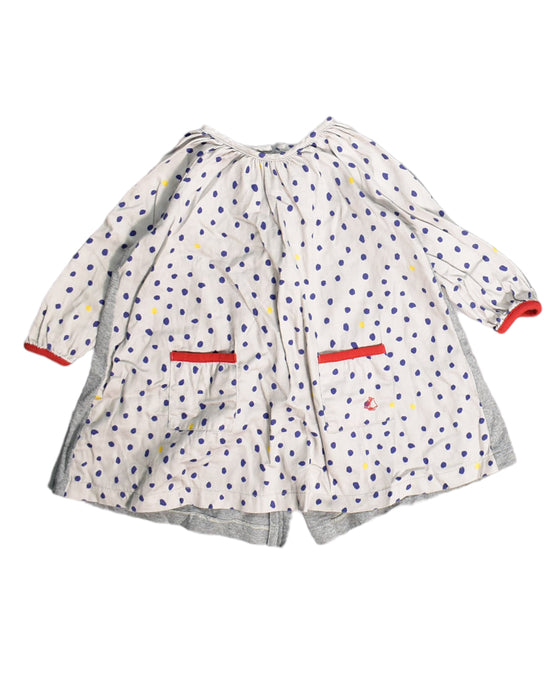 A White Long Sleeve Dresses from Petit Bateau in size 6-12M for girl. (Front View)