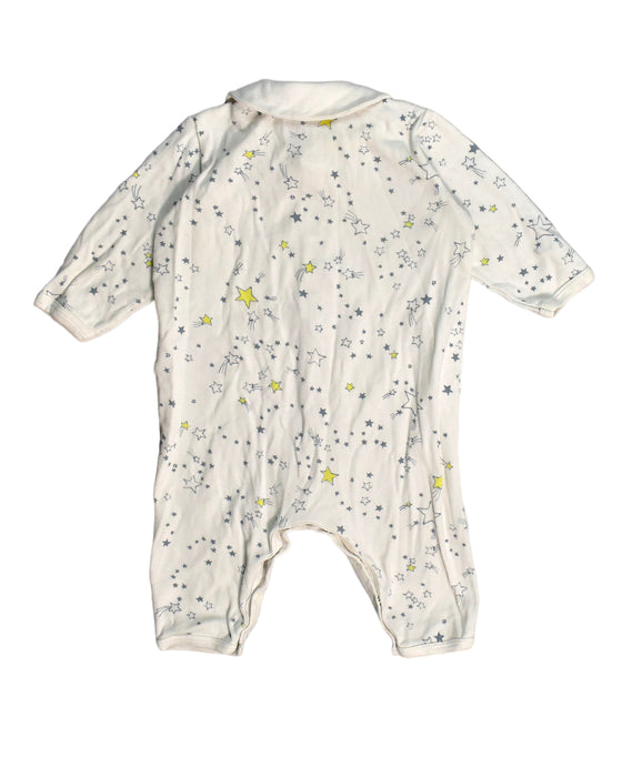 A White Onesies from Petit Bateau in size 3-6M for girl. (Back View)