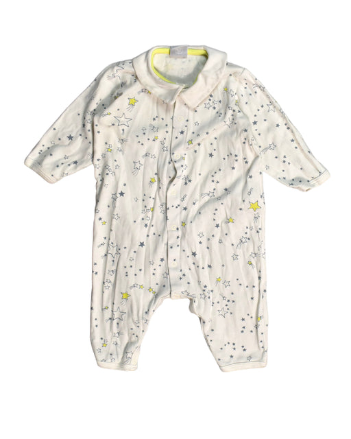 A White Onesies from Petit Bateau in size 3-6M for girl. (Front View)