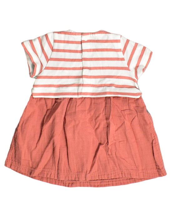 A Orange Short Sleeve Dresses from Petit Bateau in size 3-6M for girl. (Back View)