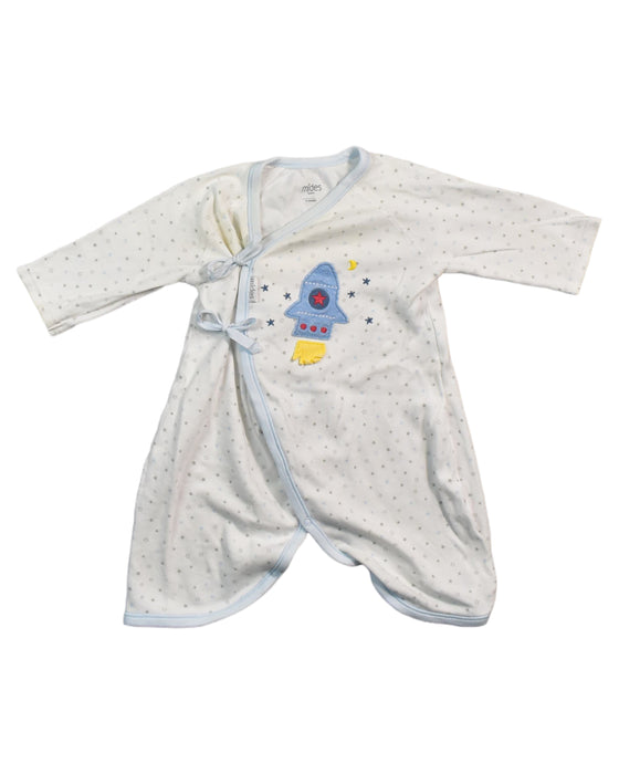 A White Onesies from Mides in size 3-6M for boy. (Front View)