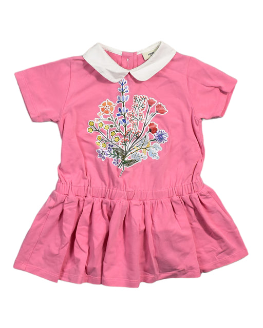A Pink Short Sleeve Dresses from Fendi in size 18-24M for girl. (Front View)