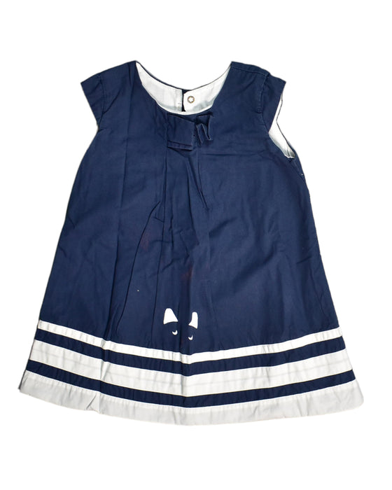 A Blue Sleeveless Dresses from Catimini in size 2T for girl. (Front View)