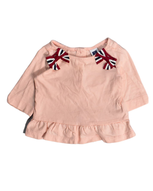A Pink Long Sleeve Tops from Janie & Jack in size 6-12M for girl. (Front View)