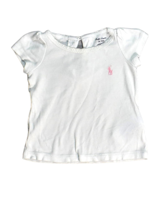 A White Short Sleeve Tops from Ralph Lauren in size 3-6M for girl. (Front View)