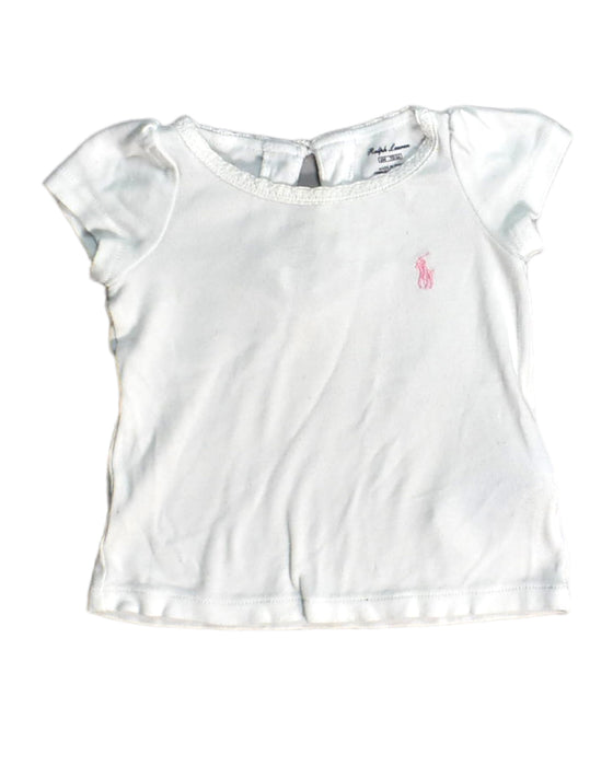 A White Short Sleeve Tops from Ralph Lauren in size 3-6M for girl. (Front View)