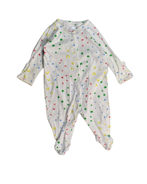 A White Onesies from Hanna Andersson in size 3-6M for neutral. (Front View)