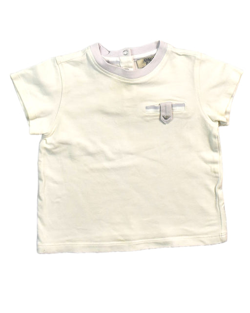 A White Short Sleeve Tops from Armani in size 6-12M for girl. (Front View)