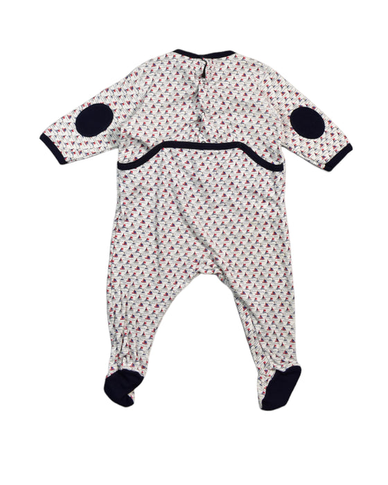 A White Onesies from Petit Bateau in size 3-6M for girl. (Back View)