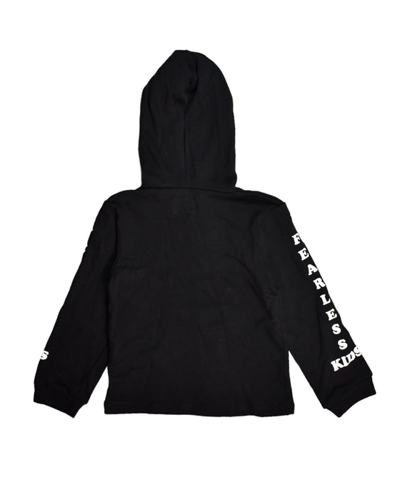 A Black Sweatshirts from Roses & Rhinos in size 6T for boy. (Back View)