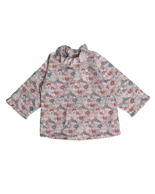 A Pink Long Sleeve Tops from Bonpoint in size 3-6M for girl. (Front View)