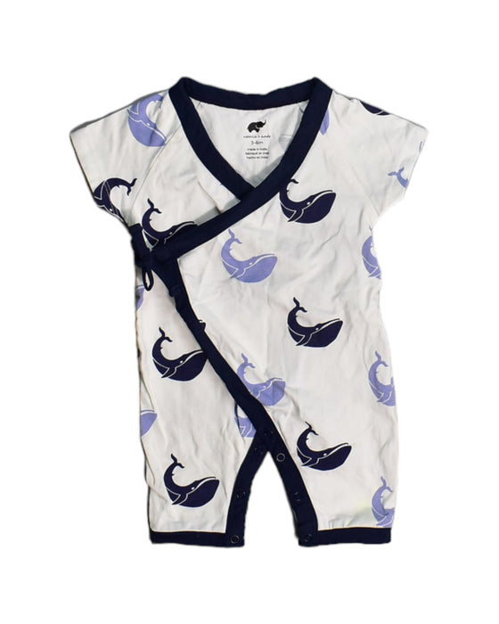 A White Rompers from Monica + Andy in size 3-6M for boy. (Front View)