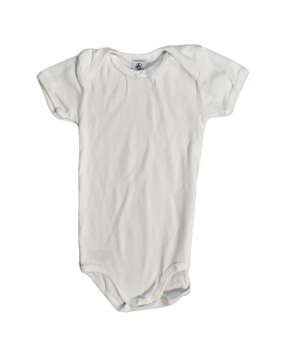 A White Short Sleeve Bodysuits from Petit Bateau in size 18-24M for girl. (Front View)