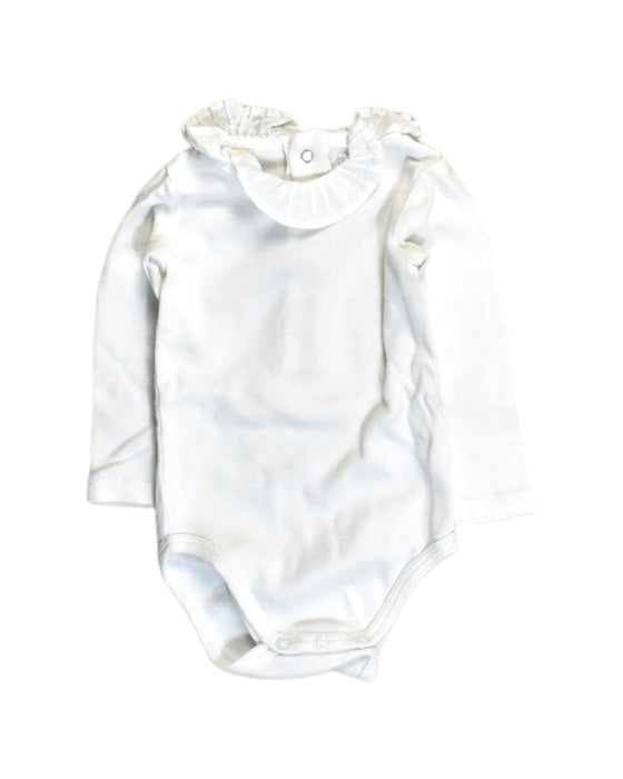A White Bodysuits from Bout'Chou in size 0-3M for girl. (Front View)