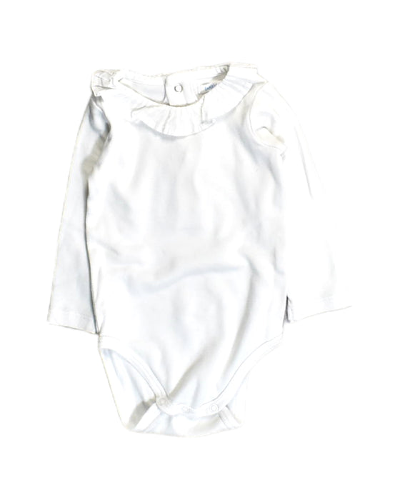 A White Bodysuits from Bout'Chou in size 0-3M for girl. (Front View)