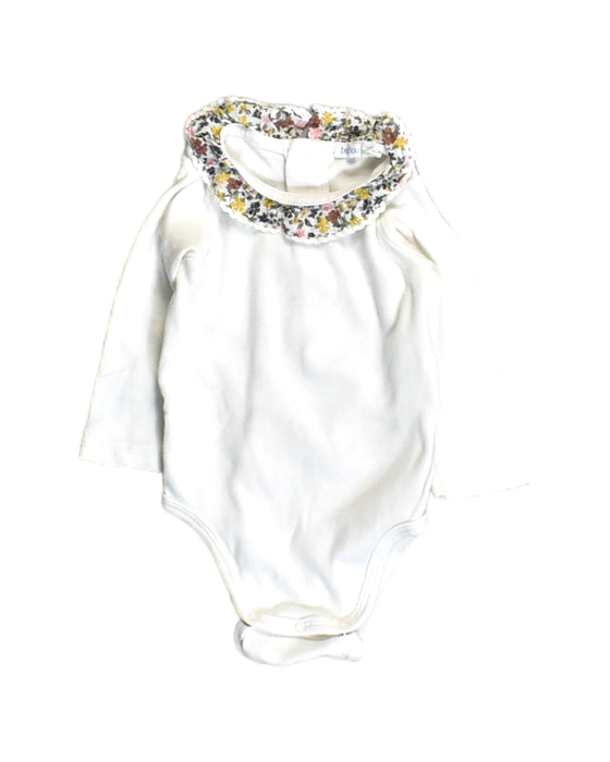 A White Bodysuits from Bout'Chou in size 0-3M for girl. (Front View)