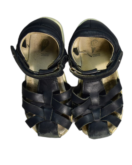 A Black Sandals from Bobux in size 4T for girl. (Back View)