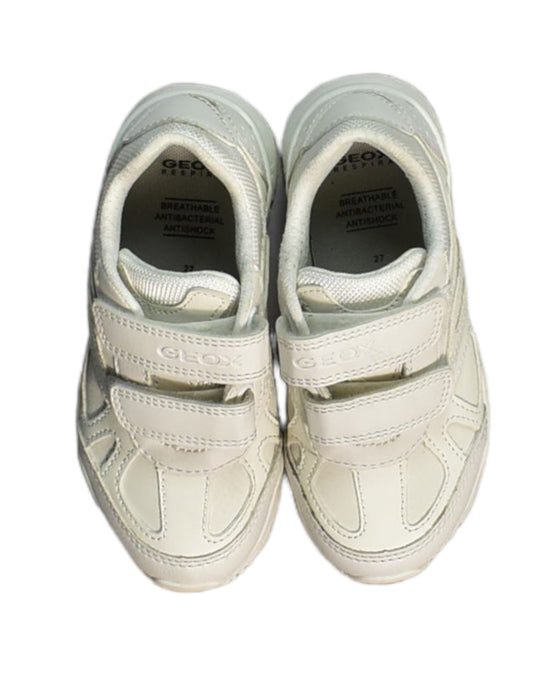 A White Sneakers from Geox in size 4T for boy. (Back View)