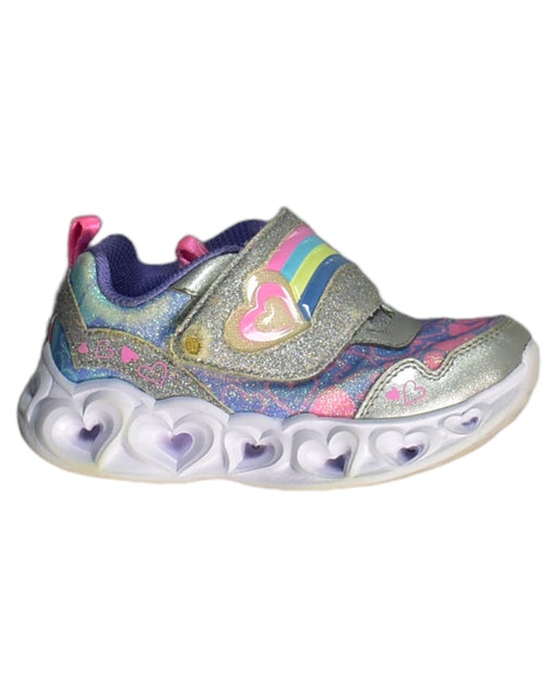 A Purple Sneakers from Skechers in size 3T for girl. (Front View)