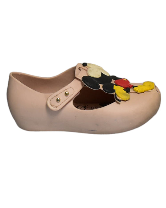 A Pink Flats from Mini Melissa in size 4T for girl. (Front View)