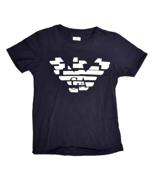 A Black T Shirts from Armani in size 12Y for boy. (Front View)