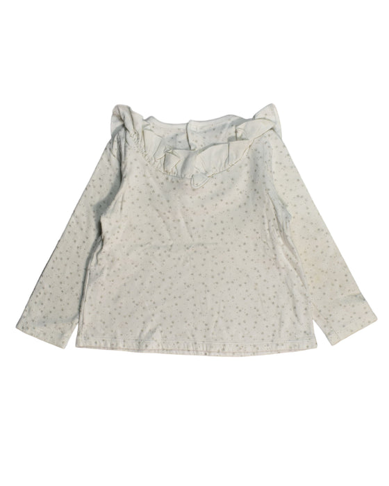 A White Long Sleeve Tops from Petit Bateau in size 3T for girl. (Back View)