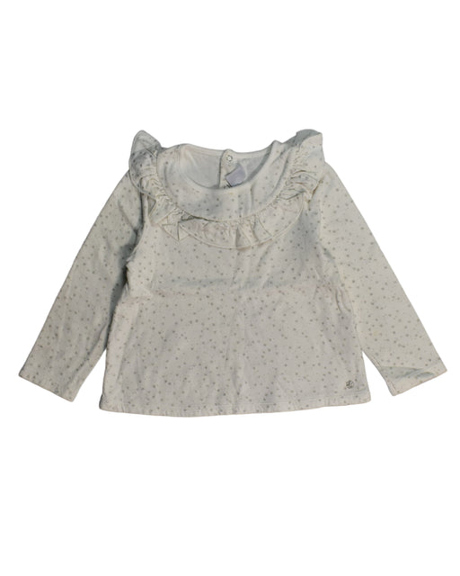 A White Long Sleeve Tops from Petit Bateau in size 3T for girl. (Front View)