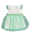 A Green Sleeveless Dresses from Le Petit Society in size 0-3M for girl. (Back View)