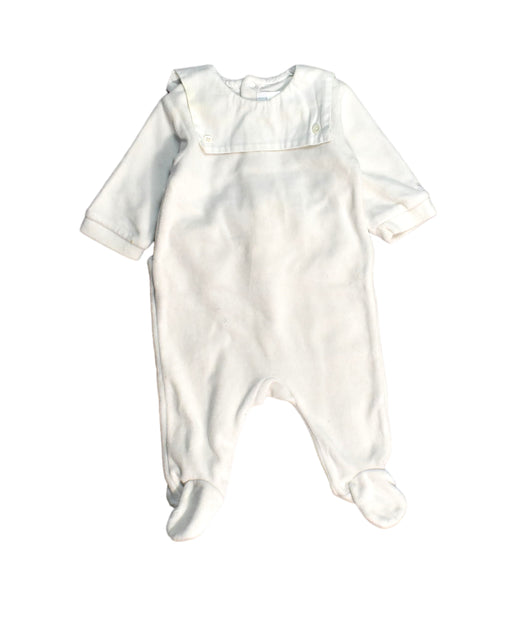 A White Jumpsuits from Jacadi in size 0-3M for boy. (Front View)