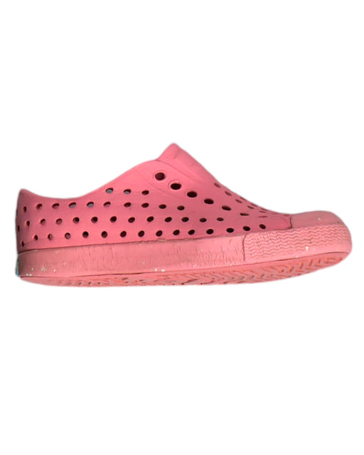 A Pink Sandals from Native Shoes in size 3T for girl. (Front View)