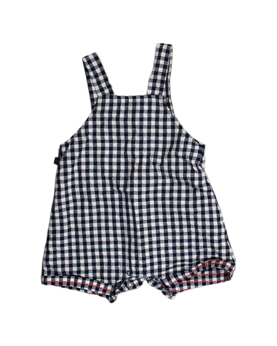 A Black Overall Shorts from Absorba in size 6-12M for girl. (Back View)