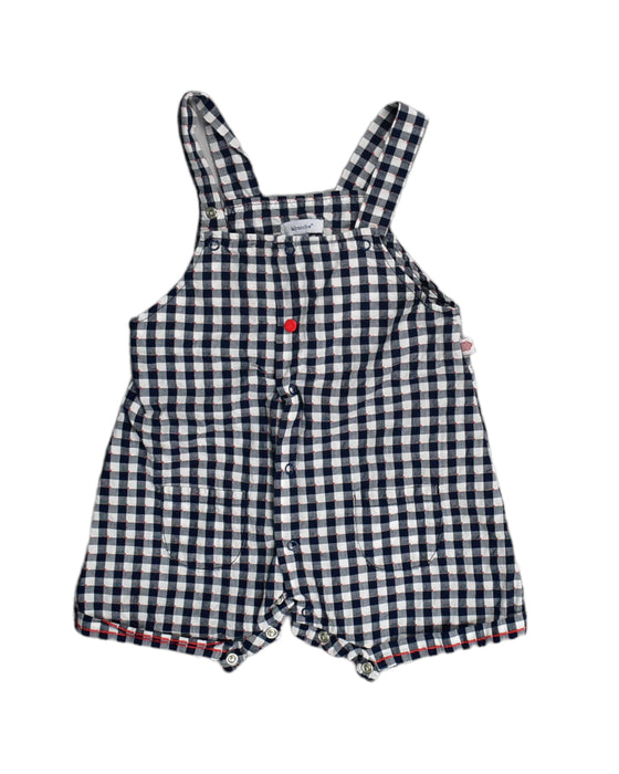 A Black Overall Shorts from Absorba in size 6-12M for girl. (Front View)