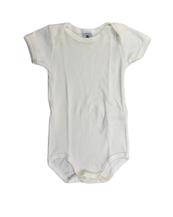 A White Bodysuits from Petit Bateau in size 3-6M for neutral. (Front View)