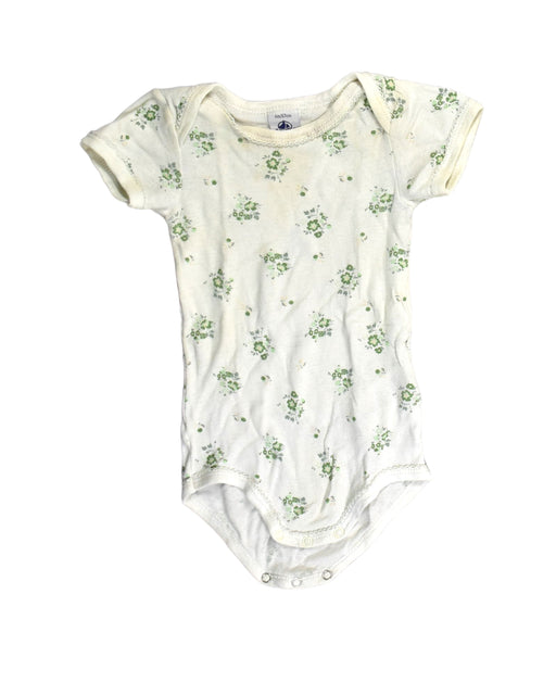 A White Bodysuits from Petit Bateau in size 3-6M for girl. (Front View)