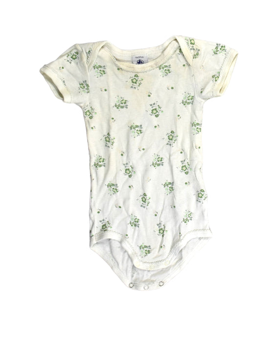 A White Bodysuits from Petit Bateau in size 3-6M for girl. (Front View)