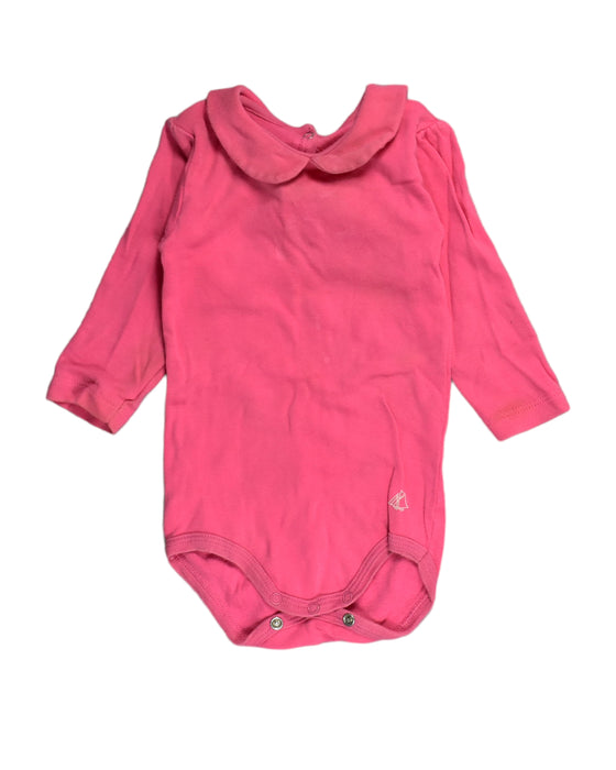 A Pink Bodysuits from Petit Bateau in size 3-6M for girl. (Front View)