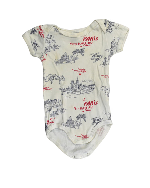 A White Bodysuits from Petit Bateau in size 3-6M for neutral. (Front View)