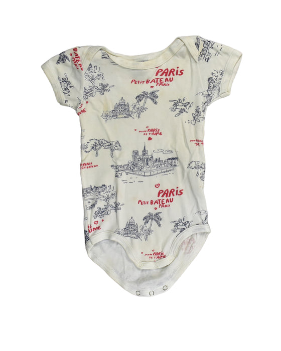A White Bodysuits from Petit Bateau in size 3-6M for neutral. (Front View)