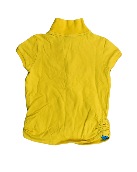 A Yellow Short Sleeve Polos from Ralph Lauren in size 5T for girl. (Back View)