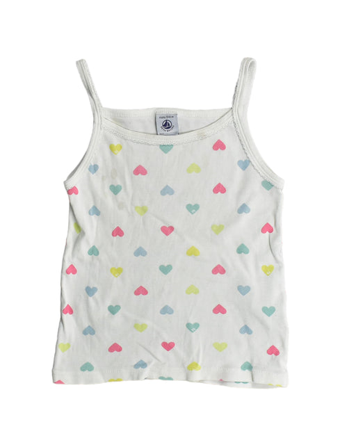 A White Sleeveless Tops from Petit Bateau in size 4T for girl. (Front View)