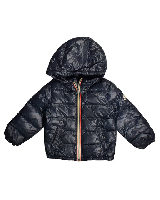 A Black Puffer/Quilted Jackets from Moncler in size 3T for boy. (Front View)